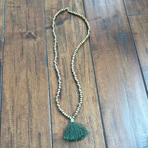 Green Tassel Necklace